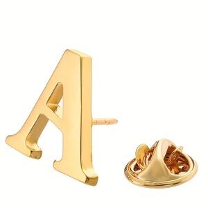 Gold Initial A Lapel Pin